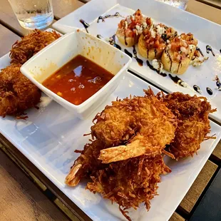 Coconut shrimp!! I don&apos;t even like coconut but I am dreaming of these a week later