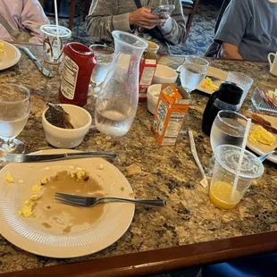 Our table after eating breakfast.