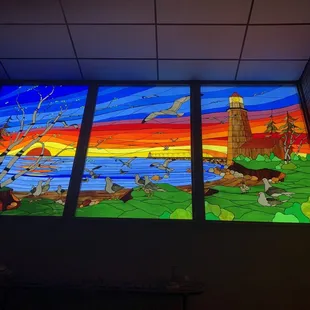 a stained glass window