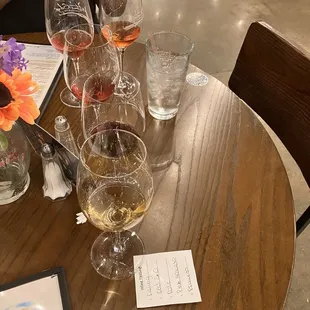 wine glasses on a table