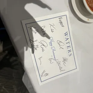 Anniversary card from the whole team!