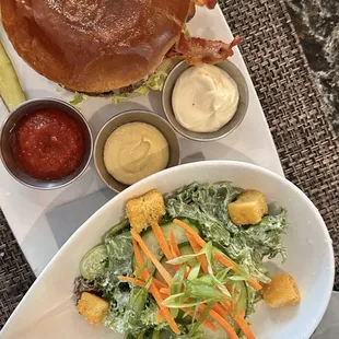 Husband's ROSEWOOD RANCHES WAGYU BEEF BURGER... he rated 7/10.