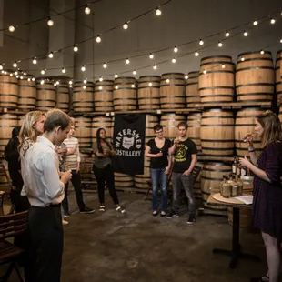 The barrel room in our aging warehouse