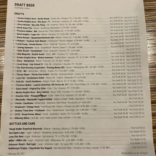 Beer list 2021