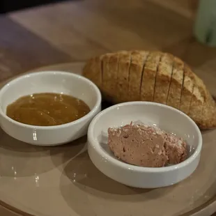 Bread and Spread - with pomegranate butter and peach jam