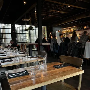Seating and bar area looking into the distillery