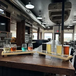 Beer and wine tasting flight