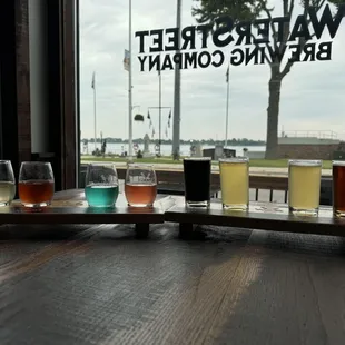 Wine and beer tasting with a waterfront view