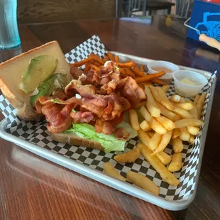 BLAT w/ Fries &amp; Sweet Potato Fries
