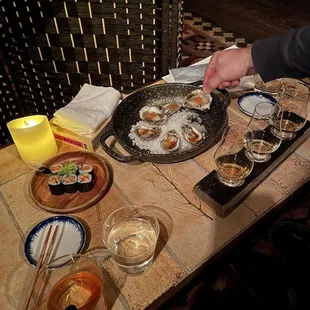 Oysters, old fashioned, and Japanese whiskey flight