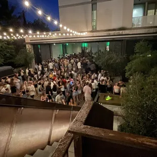 View of the first thurs of the month live music event hosted by the hotel; pic taken just at the top of the stairs by the entrance