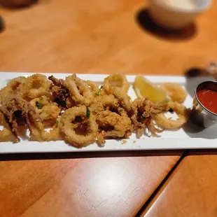 Flash fried calamari