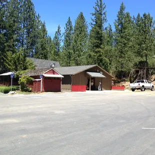 Parking lot and entrance