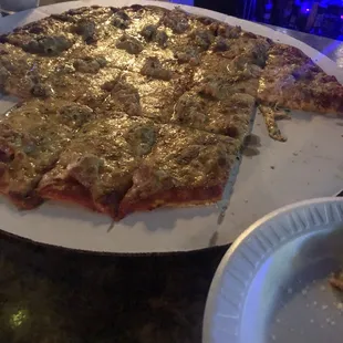 Thin crust sausage