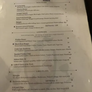 menu