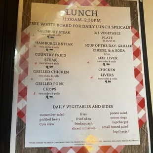 Lunch Menu