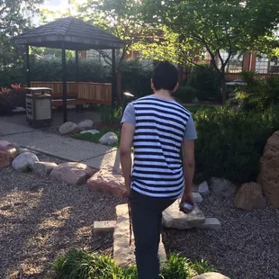 Walking in the garden