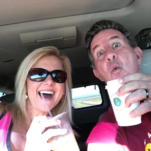 Enjoying our espresso drinks!