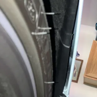 Wheel well area not reassembled correctly.