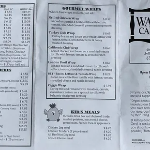 Updated menu March 2023