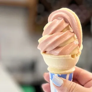 Ginger Rhubarb swirl soft serve