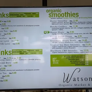 Updated menu
