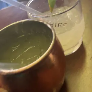 Pineapple mule and spicy margarita