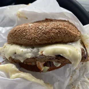 Turkey burger with cheese