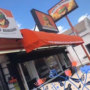 the front of the restaurant