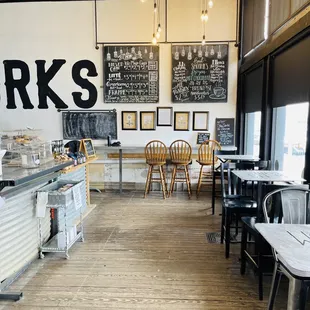 the interior of a coffee shop