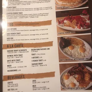 Breakfast menu