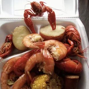 a tray of seafood