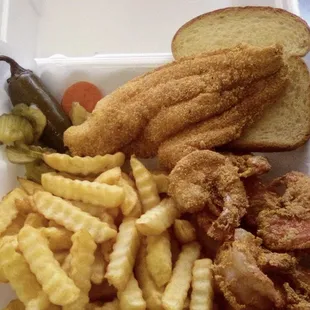 Southern Fried Fish and shrimp