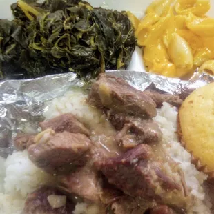 Beef tips and rice