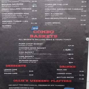 menu