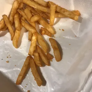french fries in a styrofoam container
