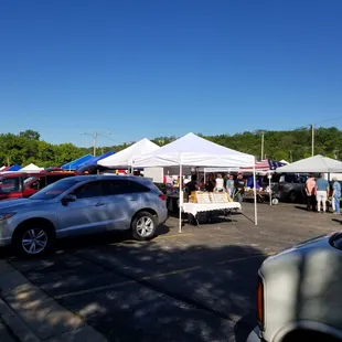 Blacktop in shade on a sunny Saturday morning.