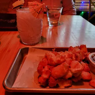 a tray of food