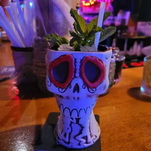 a sugar skull drink