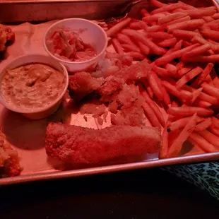 food, fish and chips