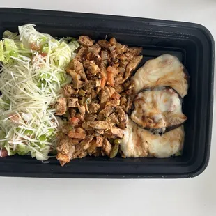 KETO MENU - Eggplant parm with chicken gyro