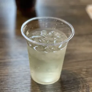 a drink in a plastic cup