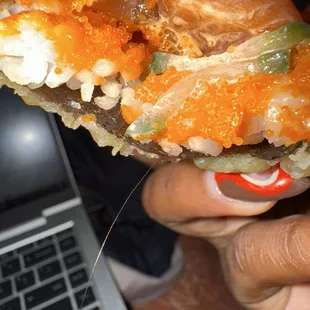 Hair in poke pizza
