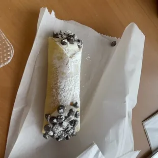 a pastry on a napkin