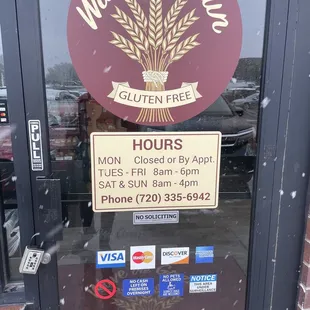 Hours and phone.