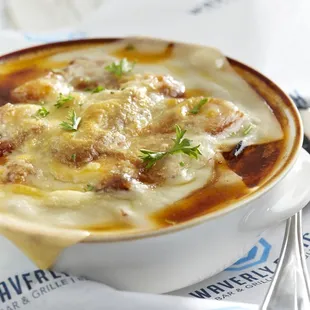 a bowl of food on a table