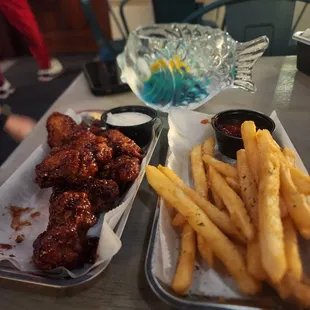 Wings and fries