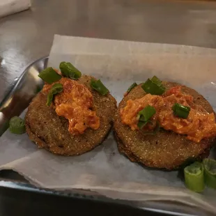 Feta fried green tomatoes