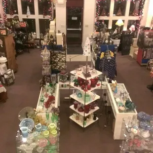 a room full of glassware