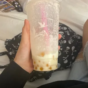 frozen lemonade with mango popping bubbles